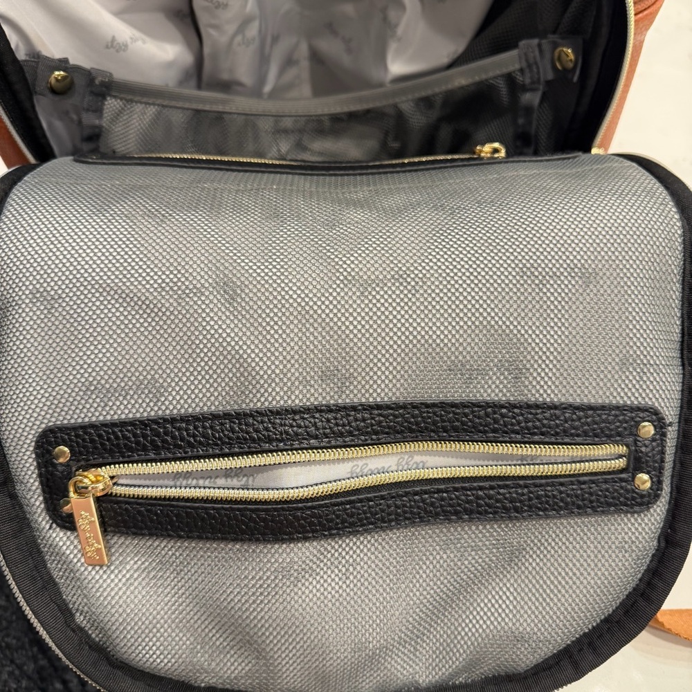 Itzy Ritzy Boss Diaper Bag “Coffee and Cream”. Black cream tan brown Vegan - Picture 7 of 11